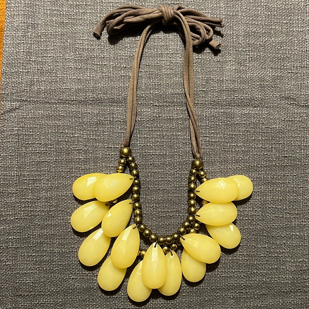 Anthropologie Yellow Statement Necklace